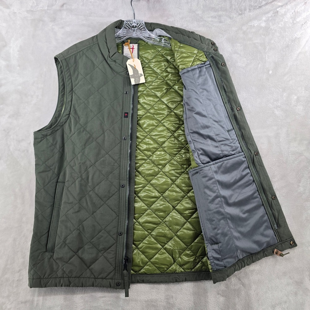 NEW Relwen Tanker Vest Mens Medium Green Quilted Full Zip Insulated